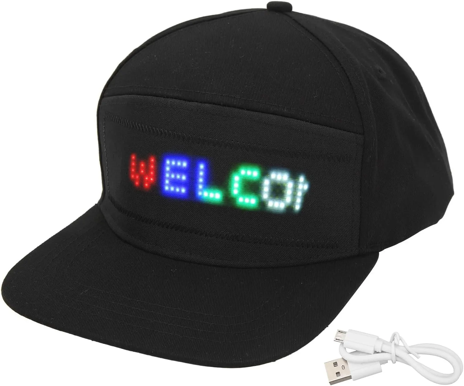 LED Hat, Intelligent Cap LED Programmable Colored Elegant for Open Air Concert
