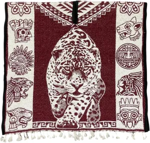 Leos Imports Traditional Jaguar Reversible Heritage Poncho - Handmade Mexican Apparel, Unisex Adult One Size fit