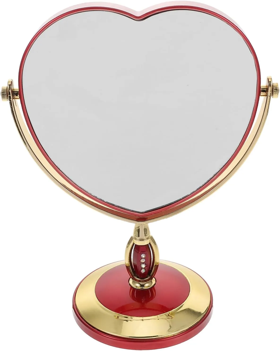 LIFKOME 1Pc Heart Shaped Makeup Mirror Double Sided Tabletop Mirror for Cosmetics Elegant Design for Dressing Table Bedroom Travel Use