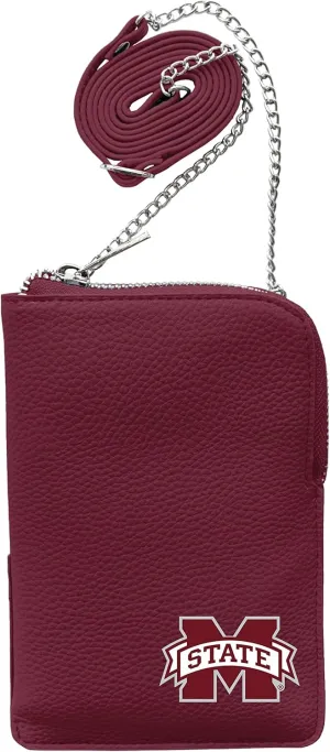 Littlearth Womens NCAA Mississippi State Bulldogs Pebble Smart Crossbody Purse, Team Color, 7.25” x 5"