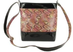 LONI Womens Cross-body Shoulder Bag Faux Snakeskin