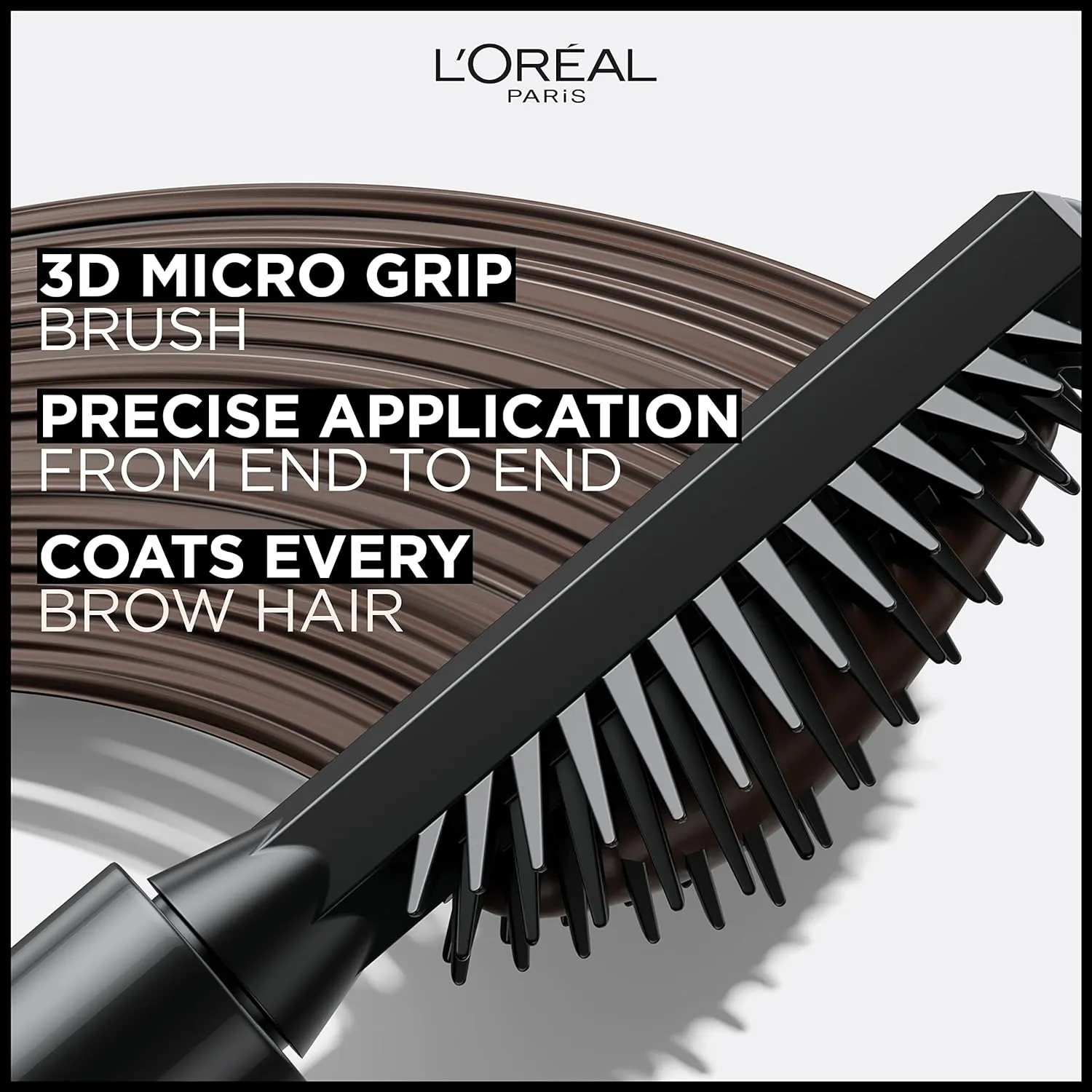 L'Oreal Paris Infallible Volumizing 24H Wear Brow Mascara, Long Lasting Eyebrow Makeup for 2X Fuller Eyebrows, 5.0 Brunette, 0.13 Fl Oz