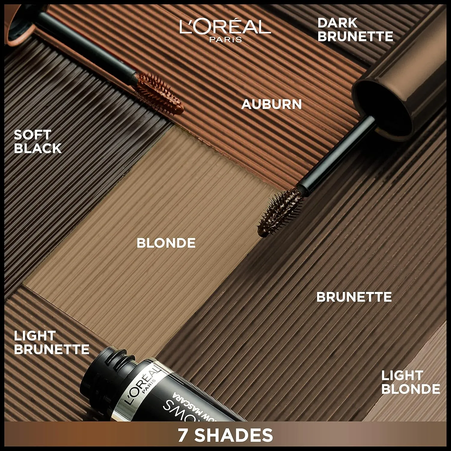 L'Oreal Paris Infallible Volumizing 24H Wear Brow Mascara, Long Lasting Eyebrow Makeup for 2X Fuller Eyebrows, 5.0 Brunette, 0.13 Fl Oz