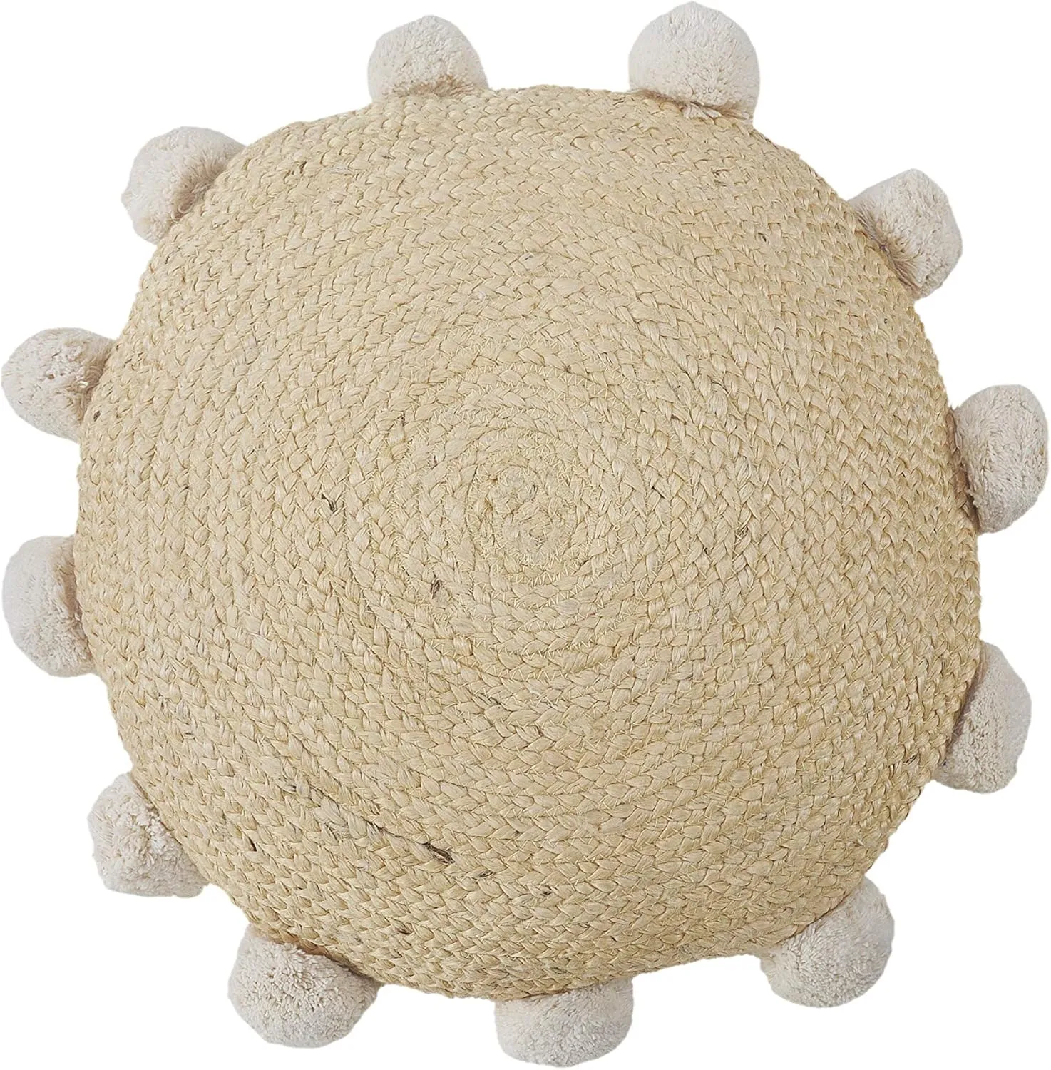 LR Home 20x20 Inches Solid Throw Pillow Covers For Home Decor | Jute Farmhouse Boho Cushion Covers For Throw Pillows | Perfect For Living Room Couch & Bedroom Decorations | Natural