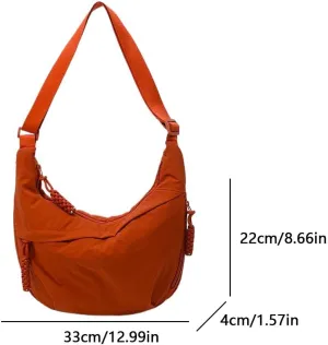 Lushandy Nylon Crescent Crossbody Luna Bag for Women - Moon Shoulder, Lightweight Sling, Casual Hobo Dumpling