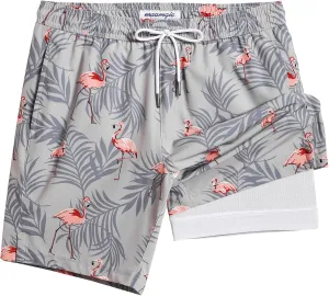 maamgic Mens Swim Trunks with Compression Liner 7 Inch Inseam Mens Bathing Suit Quick Dry Swimming Trunks Swimsuit