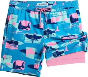 maamgic Mens Swim Trunks with Compression Liner 7 Inch Inseam Mens Bathing Suit Quick Dry Swimming Trunks Swimsuit