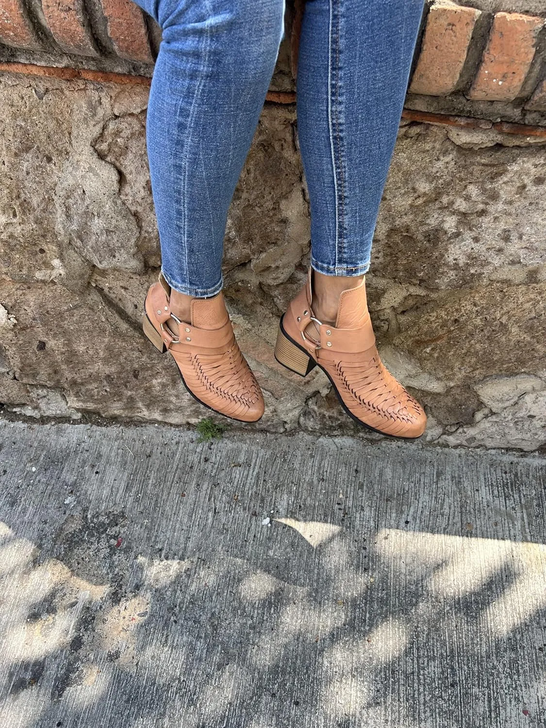 Macarena Collection Women's Handcrafted Leather Ankle Boots - Genuine Leather - Made in Mexico - Available in Black and Tan Model 6230