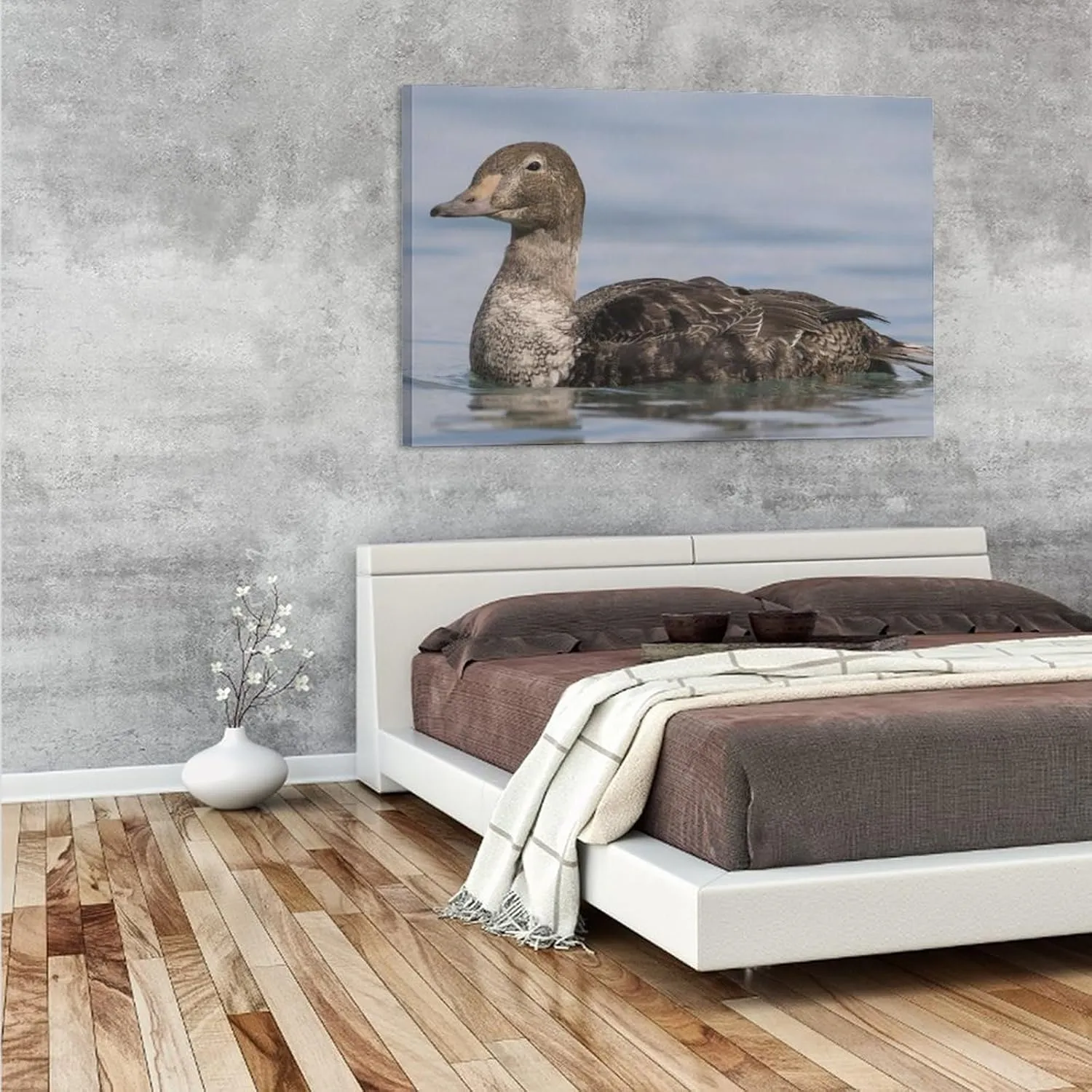 MACGRIP King Eider Bird Brown Female Sea Duck Room Aesthetics Posters Canvas Posters Bedroom Decoration Sports Office Decoration Gifts Wall Art Decoration Printing Posters 12x18inch(30x45cm)