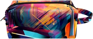 Makeup Bag Small,Makeup Travel Bag,Abstract Jazz Art Music Instruments,Makeup Organizer Bag