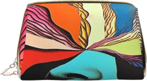Makeup Bag Women Toiletrie Showe Brush Skin Care Travel Organizer Purse Me Large Makeup Purse Accessories, Tote Abstract art, face in a disc