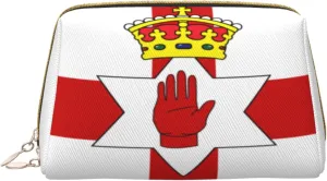 Makeup Bag Women Toiletrie Showe Brush Skin Care Travel Organizer Purse Me Large Makeup Purse Accessories, Tote Flag of Northern Ireland