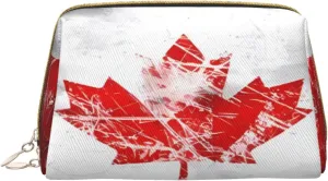 Makeup Bag Women Toiletrie Showe Brush Skin Care Travel Organizer Purse Me Large Makeup Purse Accessories, Tote Retro Canada Flag
