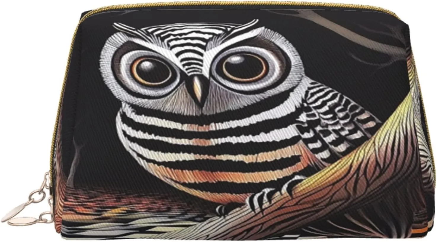 Makeup Bag Women Toiletrie Showe Brush Skin Care Travel Organizer Purse Me Large Makeup Purse Accessories, Tote The glowing white owl