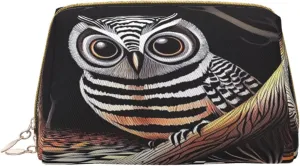 Makeup Bag Women Toiletrie Showe Brush Skin Care Travel Organizer Purse Me Large Makeup Purse Accessories, Tote The glowing white owl