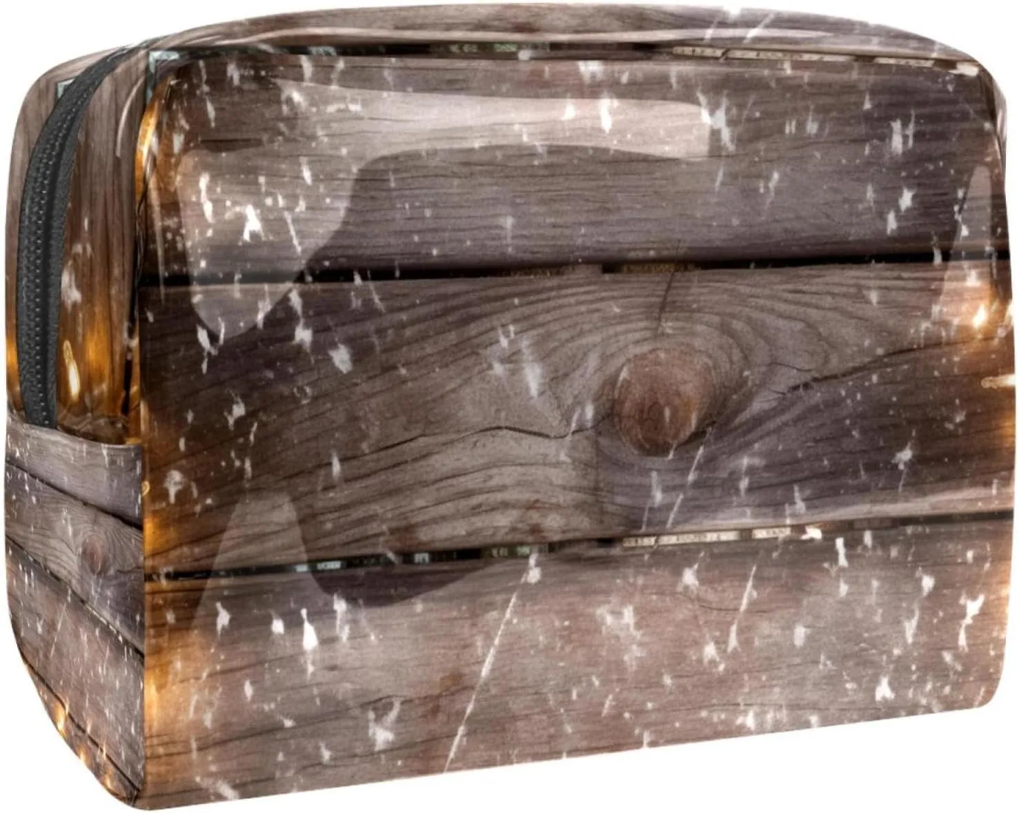 Makeup Bags for Women,Toiletry Bag for Men,Christmas Lights Decoration Wood Planks,Travel Cosmetic Bag