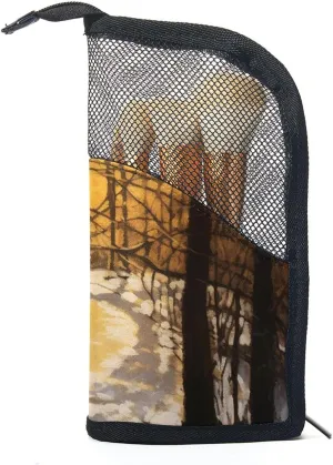 Makeup Bags for Women,Toiletry Bag for Men,Winter Forest Tree Path,Travel Cosmetic Bag