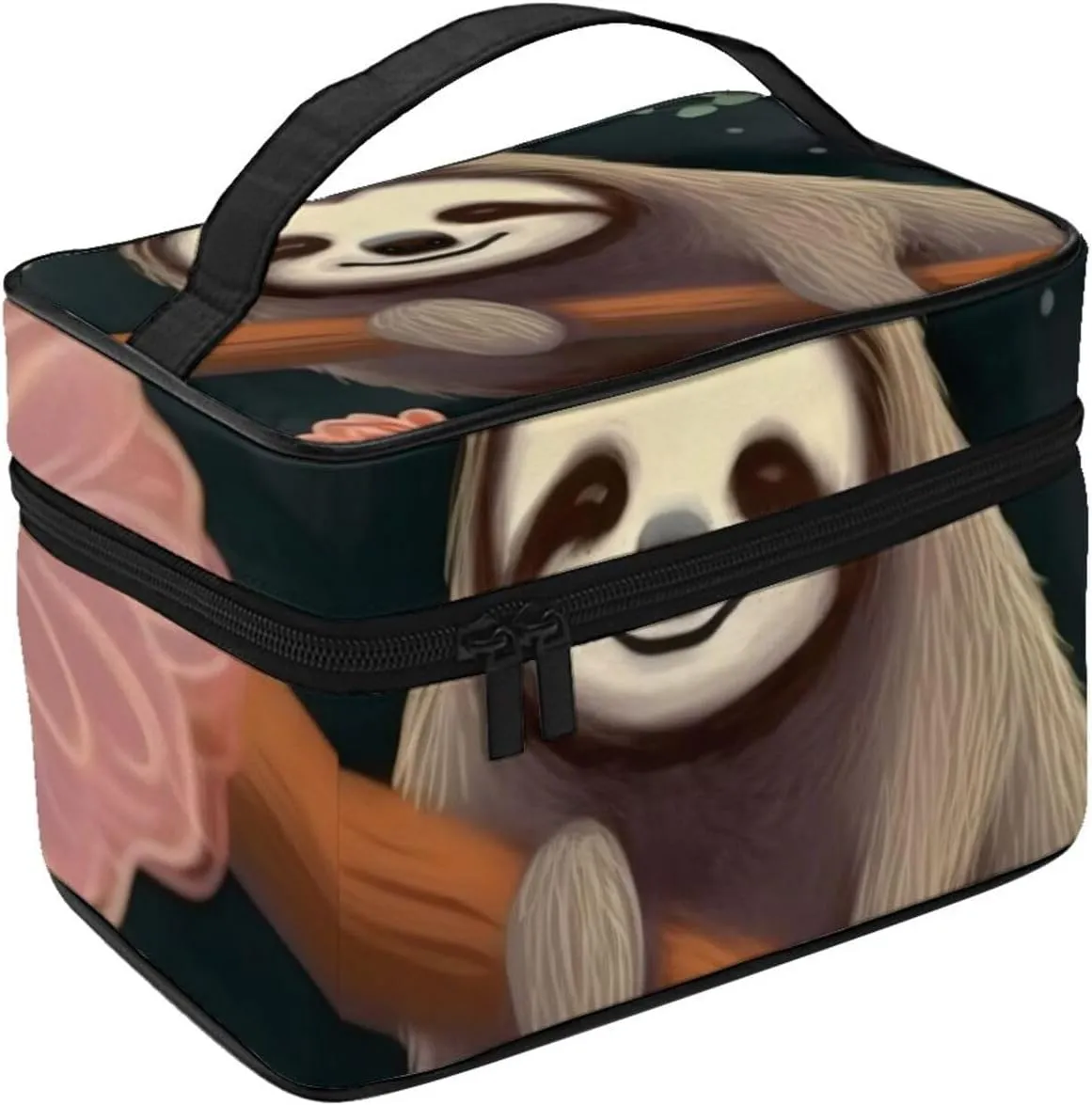 Makeup Bags Portable Travel Cosmetic Bag For Women, Zipper Makeup Organizer,Cute Follow Your Dreams Sloth Cosmetic Bag