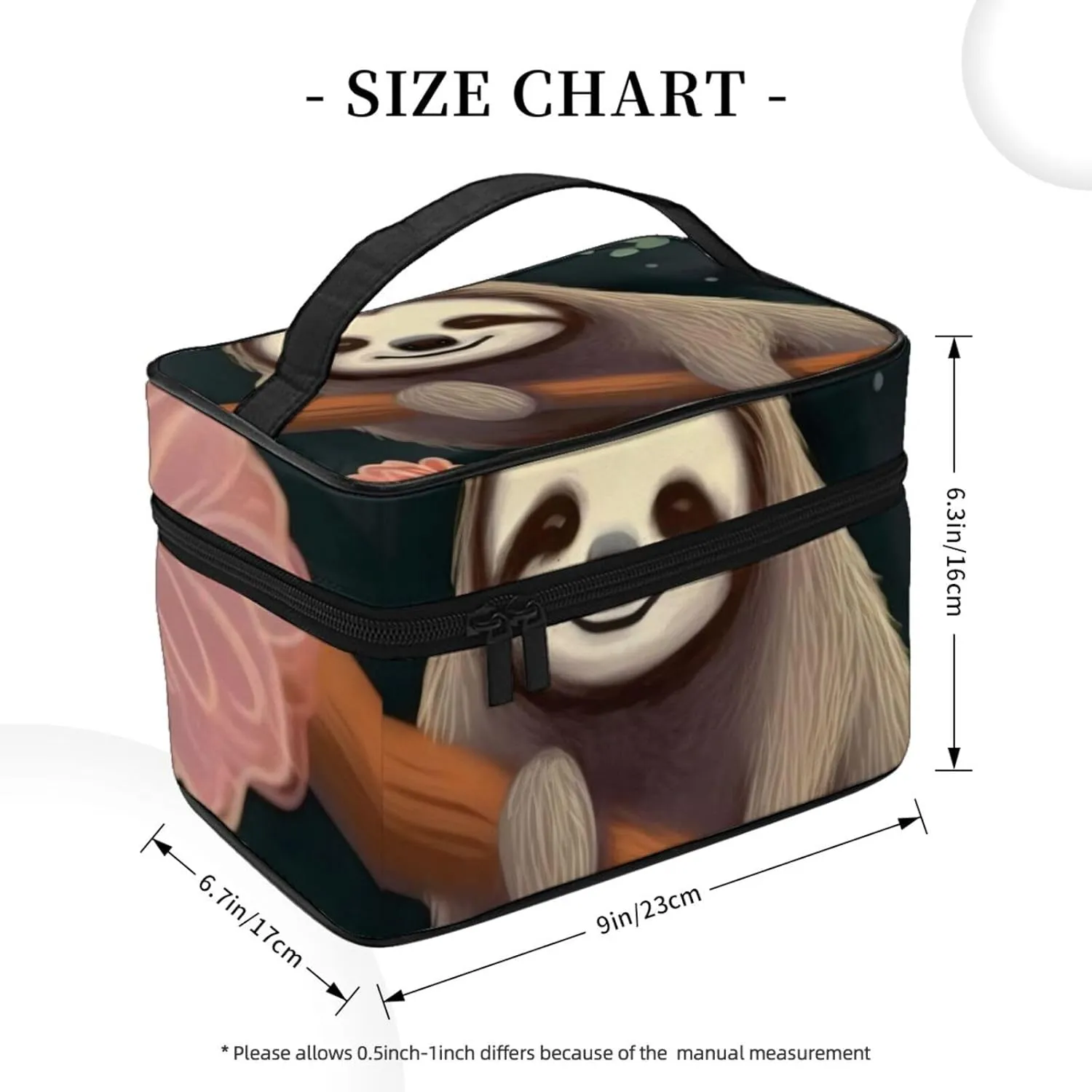 Makeup Bags Portable Travel Cosmetic Bag For Women, Zipper Makeup Organizer,Cute Follow Your Dreams Sloth Cosmetic Bag