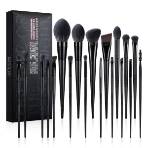 Makeup Brushes, EIGSHOWBEAUTY 19 PCS Makeup Brush Set Premium Synthetic Powder Foundation Contour Blush Concealer Eye Shadow Blending - Black
