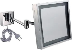 Makeup Mirror Bathroom Wall-Mounted Square Metal Foldable Retractable Rotary Beauty Mirror 9 Inches