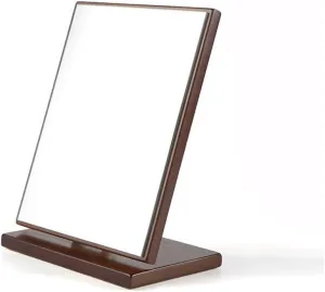Makeup Mirror Desktop Vanity Mirror Desktop Folding Creative Vanity Mirror Rotating Wooden Mirror Women's Portable Vanity Mirror Mirror for Desk(Color:Medium)