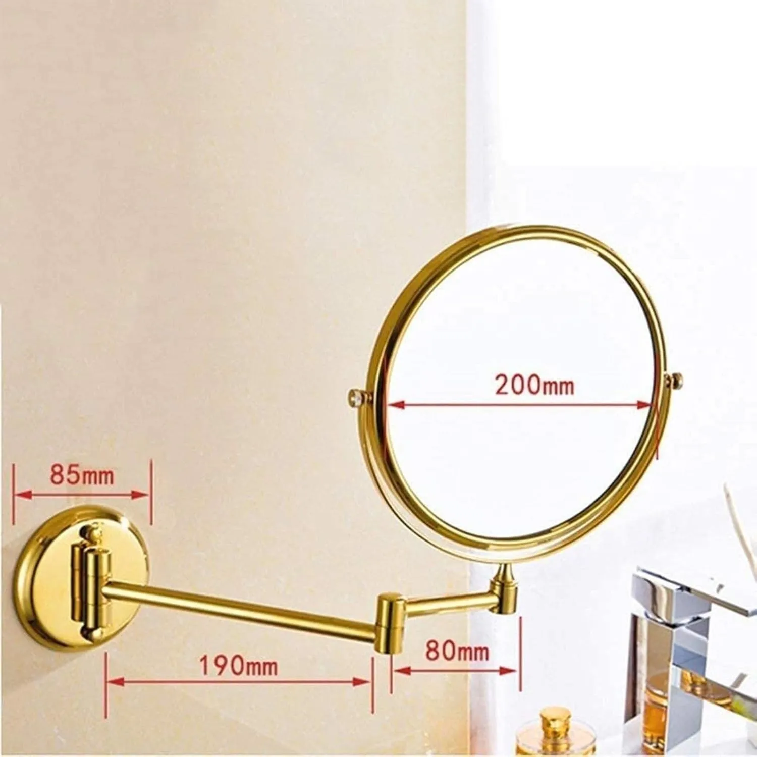 Makeup Mirror Double- Sided 3 Times Magnification Ultra- Thin Rose Gold Beauty Mirror Bathroom Vanity Mirror Bathroom