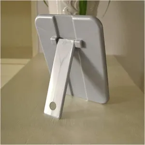 Makeup Mirror Makeup Mirror Dormitory Table Mirror,Square Single-Sided Makeup Mirror,Hangable,Plastic Dressing Mirror Portable Small Mirror (Color : Gris)