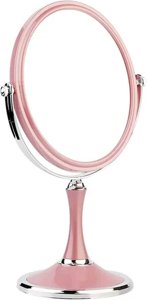 Makeup Mirror Makeup Mirror Makeup Mirror,Desktop Mirror,Double-Sided Vanity Mirror,HD Magnifying Mirror,Portable Table Mirror Portable Small Mirror (Color : Pink)