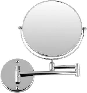 Makeup Mirror Makeup Mirror with Chrome Round 8" Wall Mirror Vanity Cosmetic Mirror Double- Sided 7X Magnifying Mirrors Bathroom Makeup 360 Angle Swivel Mirrors (Color : Chrome)