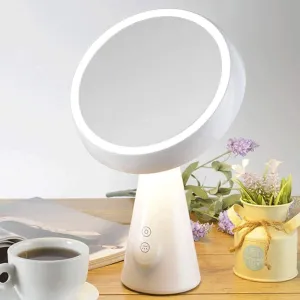 Makeup Mirror Mirror, Bathroom, Wall-Mounted, Dressing Table,Led Makeup Mirror with Light Vanity Mirror Desktop Fill Mirror Net Red Vibrating Intelligent Desktop Mirror
