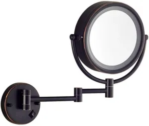 Makeup Mirror Mirror Wall Mounted Makeup with Led Lighted Double Sided; Swivel Extendable Wall Mounted Vanity for Bedroom or Bathroom and Hotels Bathroom