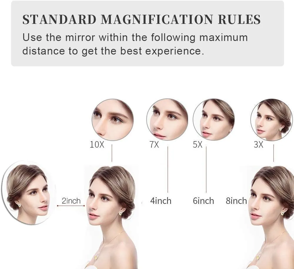 Makeup Mirror Wall Mounted Round Make Up Mirror 360 Rotation Elegant Design Would Be Suitable for Any Family (Color : Gold)