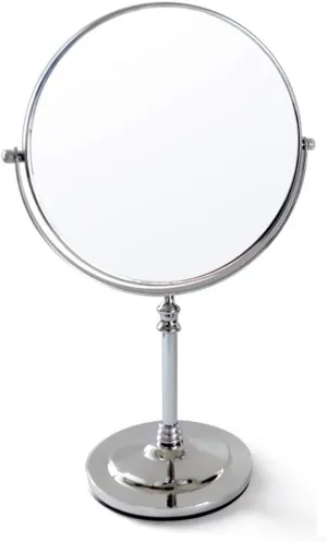 Makeup Mirror with Travel Double-Sided HD Desktop Portable Mirror Vanity Mirror Swivel Magnifying Mirror Beauty Mirror (Color : with Crystal Size : 20.5 * 33cm)