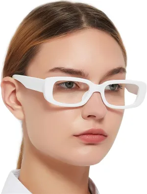 MARE AZZURO Stylish Reading Glasses Women Unique Readers 0 100 125 150 175 200 225 250 275 300 350 400 500 600 (White, 2.00)