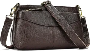 MASIWEI Genuine Leather Purses for Women Crossbody Bag Small Casual Sling Shoulder Handbags with Leather Straps