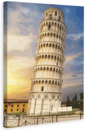 MAXZIZ Beautiful Leaning Tower of Pisa Scenic Spots Room Aesthetics Posters Canvas Posters Bedroom Decoration Sports Office Decoration Gifts Wall Art Decoration Printing Posters 16x24inchs(40x60cm)