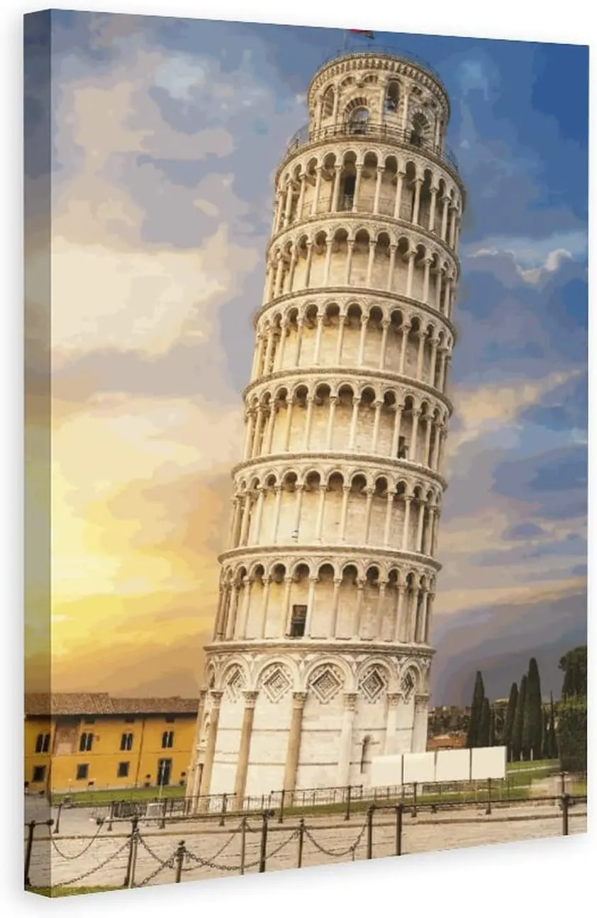 MAXZIZ Beautiful Leaning Tower of Pisa Scenic Spots Room Aesthetics Posters Canvas Posters Bedroom Decoration Sports Office Decoration Gifts Wall Art Decoration Printing Posters 20x30inchs(50x75cm)