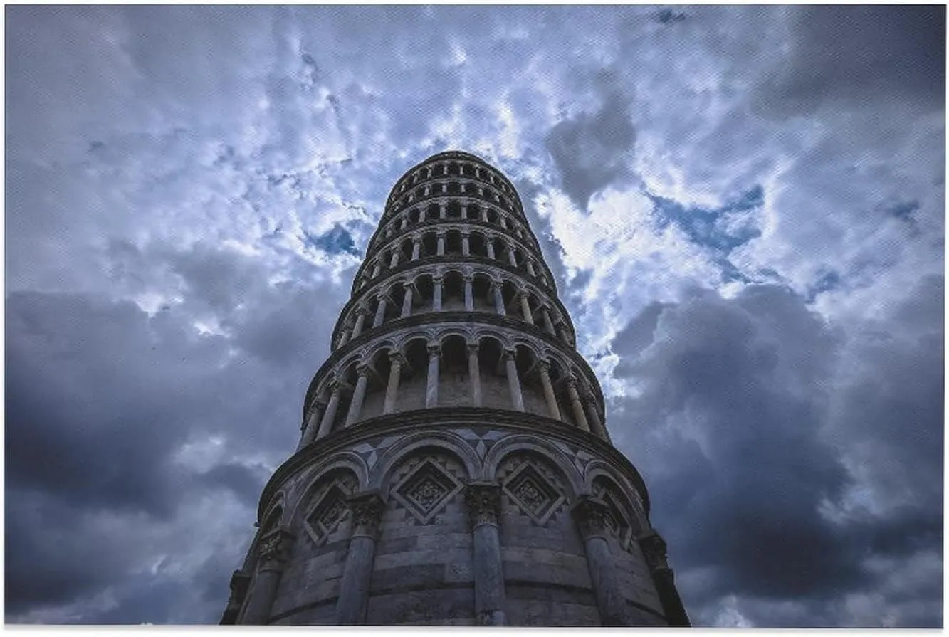 MAXZIZ The Leaning Tower of Pisa Scenic Spots Room Aesthetics Posters Canvas Posters Bedroom Decoration Sports Office Decoration Gifts Wall Art Decoration Printing Posters 24x36inch(60x90cm)