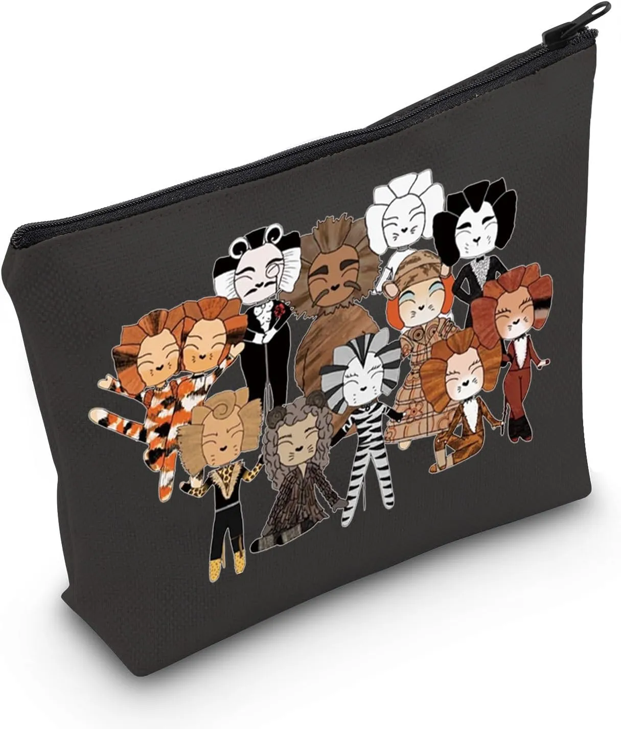 MEIKIUP Cat Makeup Zipper Pouch Bag Musical Theatre Cosmetic Bag Musical Theatre Fans Gift for Women (Cats bag)