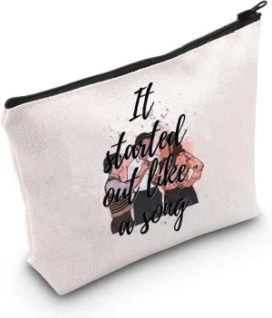 MEIKIUP Merrily We Roll Along Musical Inspired Gift It Started Out Like a Song Makeup Bag Musical Theatre Lover Gift (Song Bag)