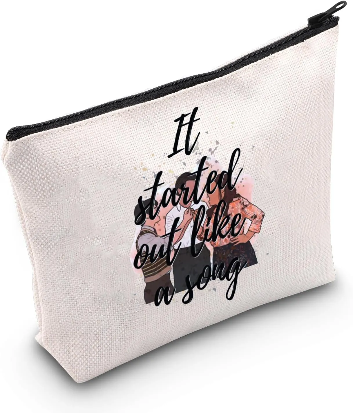 MEIKIUP Merrily We Roll Along Musical Inspired Gift It Started Out Like a Song Makeup Bag Musical Theatre Lover Gift (Song Bag)