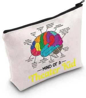 MEIKIUP Mind Of A Theater Musical Gifts Musical Theatre Nerd Makeup Bag Theatre Gift for Actress Actors (Theater Bag)