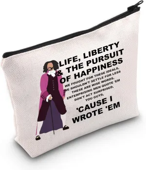 MEIKIUP Musical Quote Gift Musical Theater Zipper Pouch Musical Fan Makeup Bag What Did I Miss Makeup Bag (Life Liberty Bag)