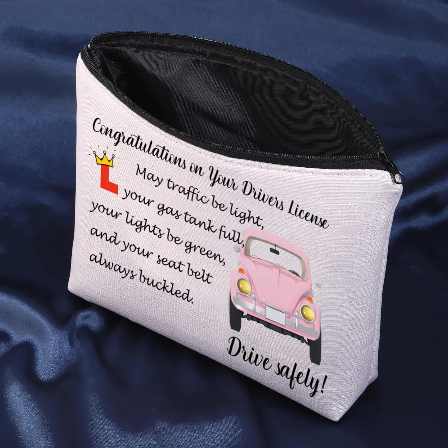 MEIKIUP New Driver Makeup Bag Passing Driving Test Gifts for Women Birthdays Gift for Daughter Driver Travel Bag (Passing Driving Test Bag)
