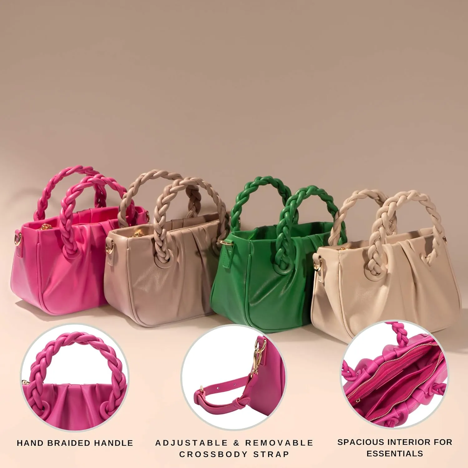 Melie Bianco Handmade Gracelyn Bag - Recycled Vegan Leather Purse - Luxury Small Purse Bag