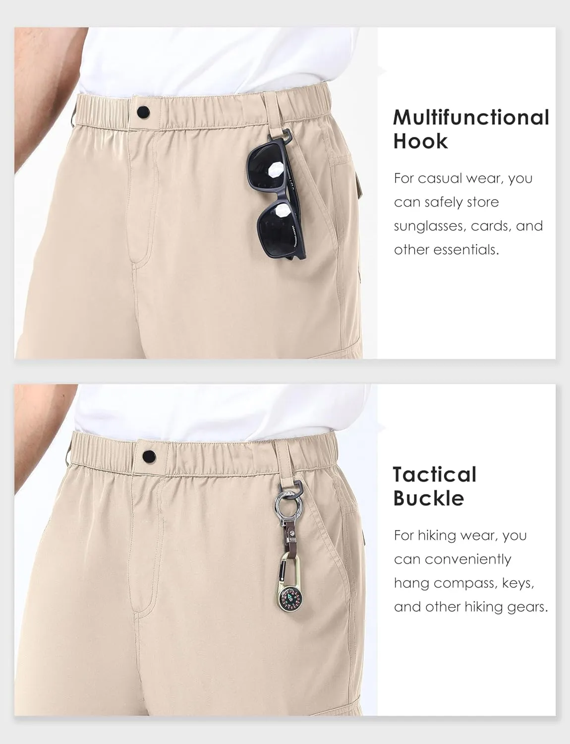 Men's Casual Cargo Shorts 9" Lightweight 6 Pockets Stretch Quick Dry Summer Shorts for Hiking Golf Trips Fishing