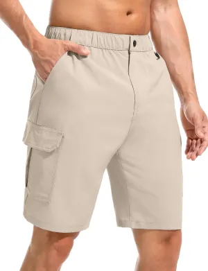 Men's Casual Cargo Shorts 9" Lightweight 6 Pockets Stretch Quick Dry Summer Shorts for Hiking Golf Trips Fishing