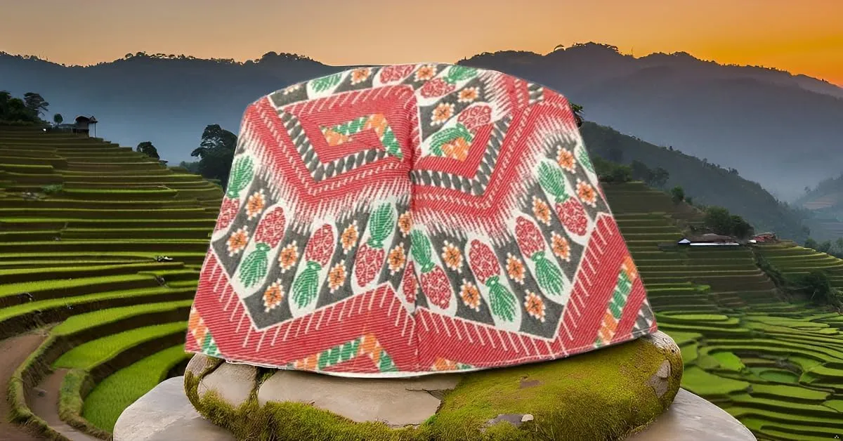 Men's Traditional Nepali Dhaka Topi PALPALI Dhaka TOPI (US, Alpha, Small, Medium, E1)