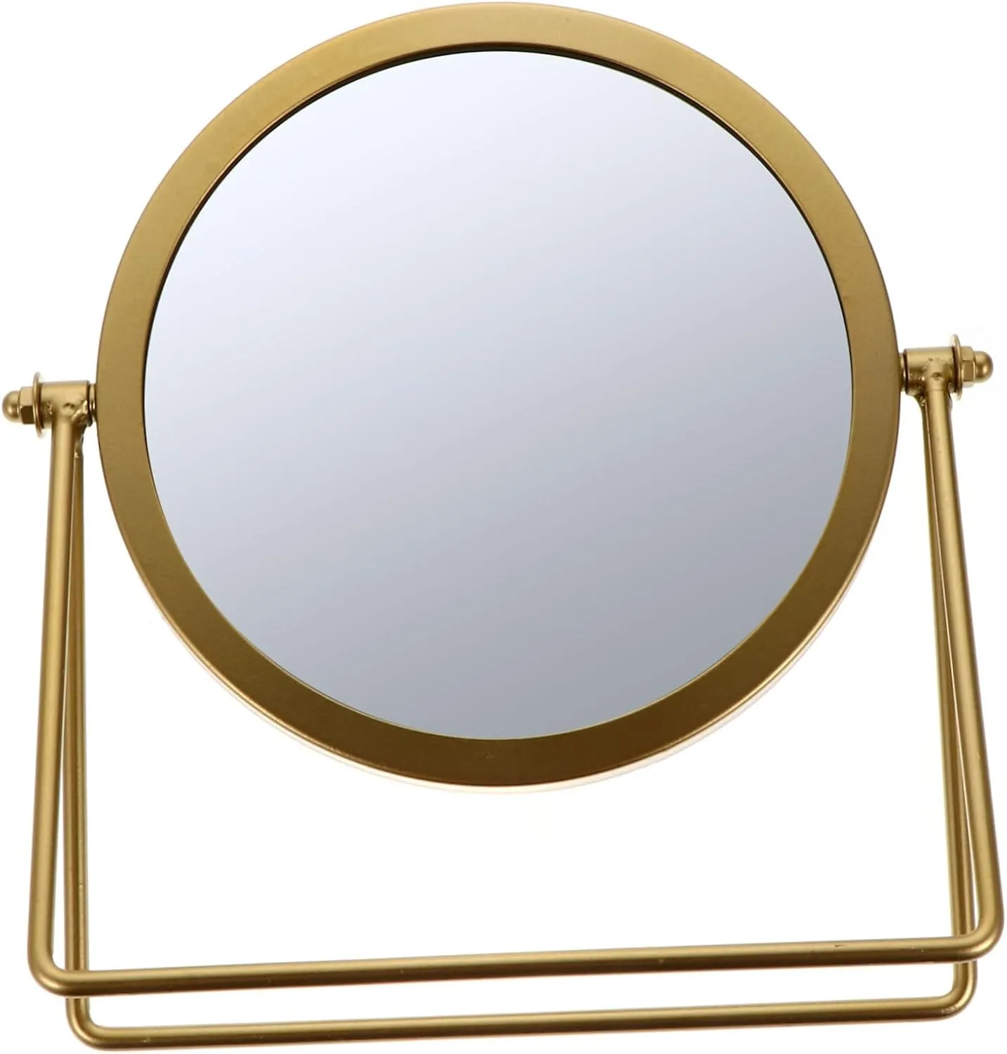 Metal Desktop Cosmetic Mirror Rotating Swivel Mirror Image for Makeup and Dressing